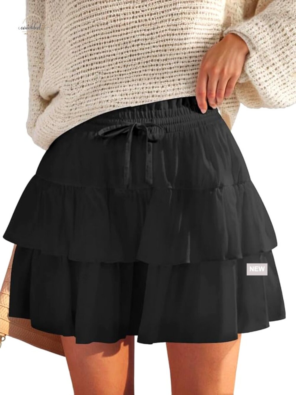 High Waist Tiered Ruffle Skort with Built-In Shorts for Tennis Golf Active